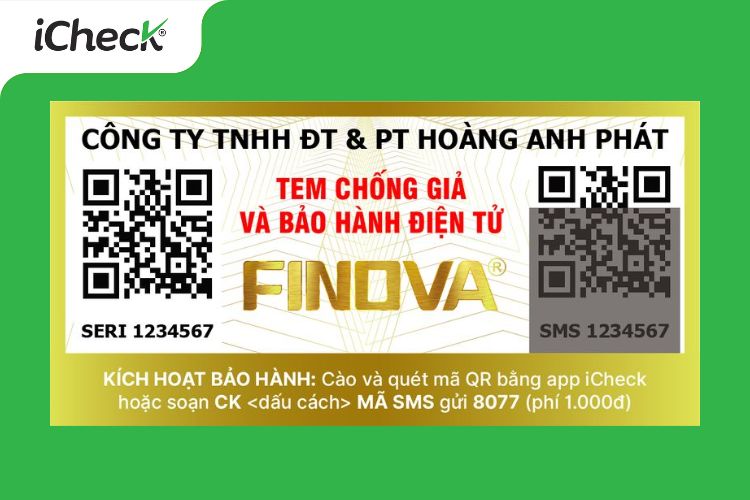 Mẫu tem bảo hành điện tử QR + SMS 