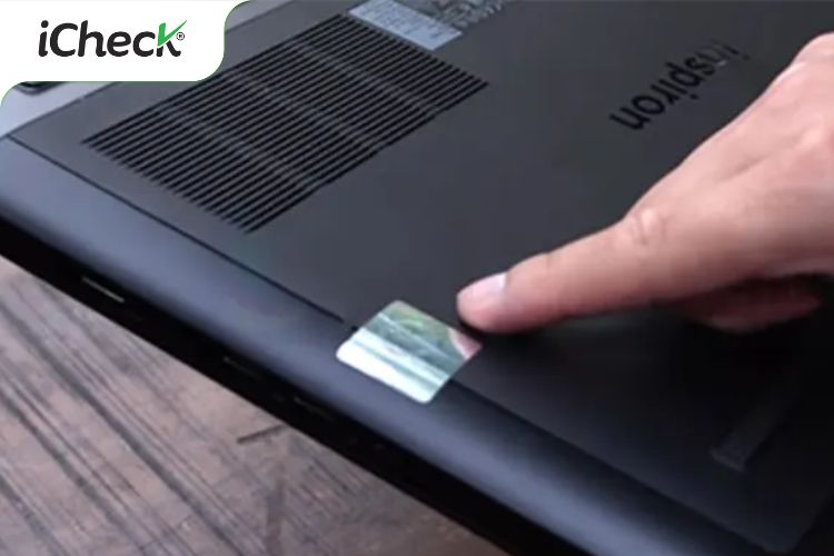 Tem bảo hành điện tử dán trên laptop 