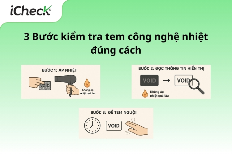 3 Bước kiểm tra tem chống giả công nghệ nhiệt đúng chuẩn