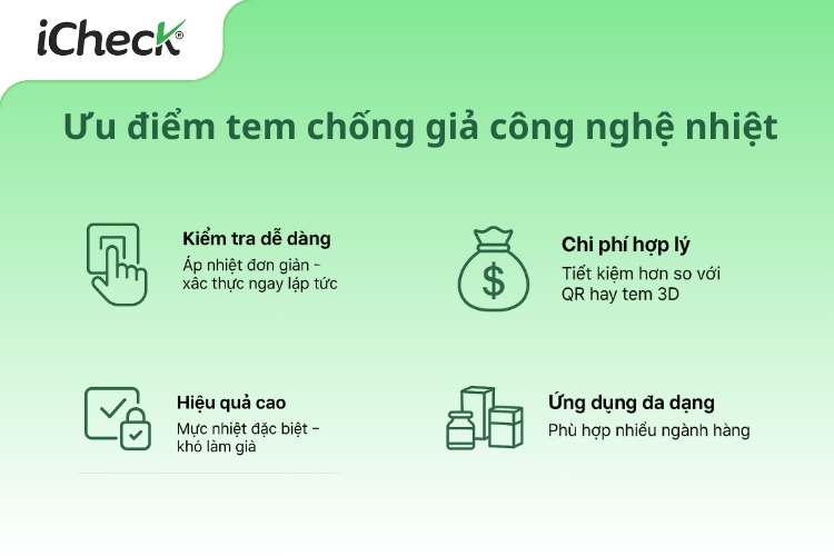 Một số ưu điểm của tem chống giả công nghệ nhiệt