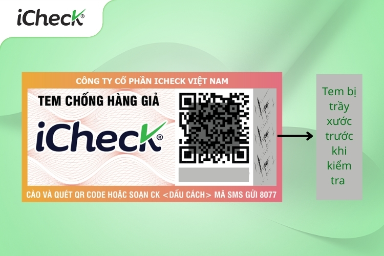 Tem chống giả công nghệ nước bị trầy xước trước khi kiểm tra (ảnh minh họa)