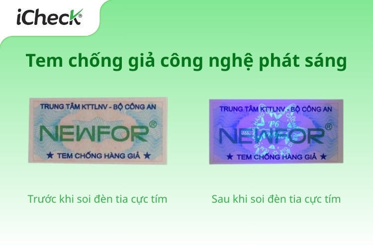 tem chống giả công nghệ phát sáng