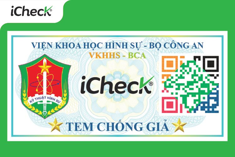 Tem chống hàng giả Viện Khoa học hình sự – Bộ Công an (Việt Nam) kết hợp với iCheck