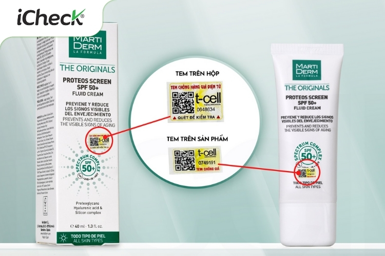 Tem QR code chống giả trên mỹ phẩm Martiderm