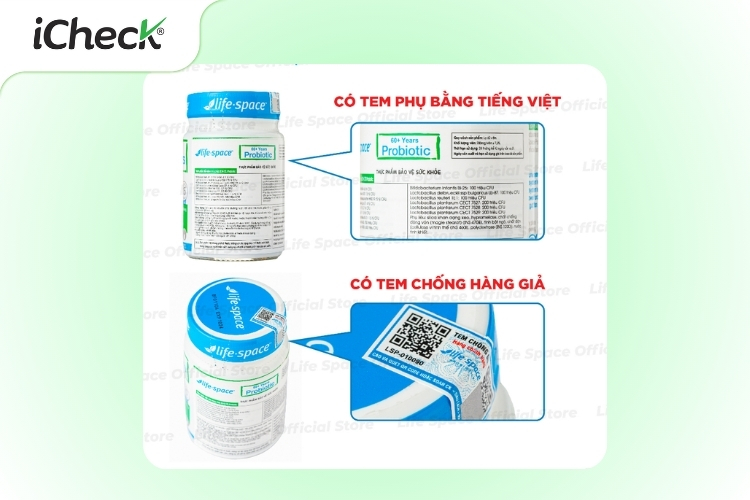 Sản phẩm Life – Space có tem phụ tiếng Việt và tem chống giả