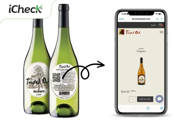 Quét mã QR trên chai rượu để kiểm tra thông tin